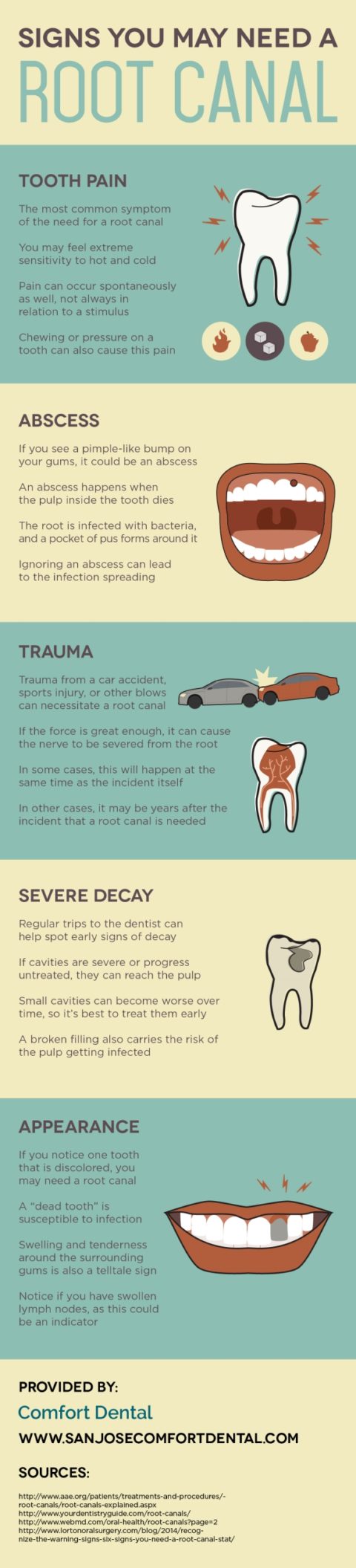 Signs You May Need A Root Canal Infographic Comfort Dental Group 